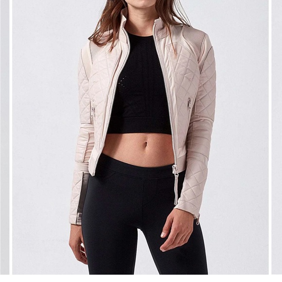 Blanc Noir Leather baby pink Moto Mesh Jacket Medium - Picture 2 of 12